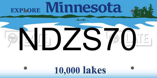 NDZS70 Minnesota License Plate