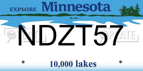 NDZT57 Minnesota License Plate
