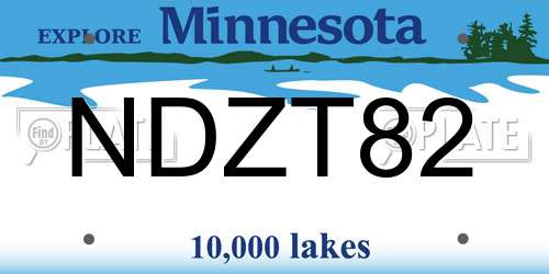 NDZT82 Minnesota License Plate