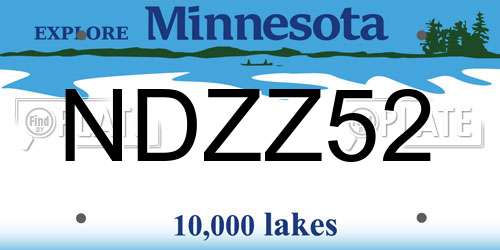NDZZ52 Minnesota License Plate