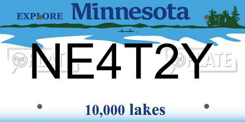 NE4T2Y Minnesota License Plate