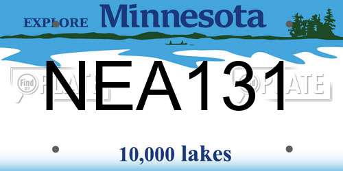 NEA131 Minnesota License Plate