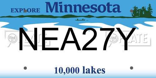 NEA27Y Minnesota License Plate