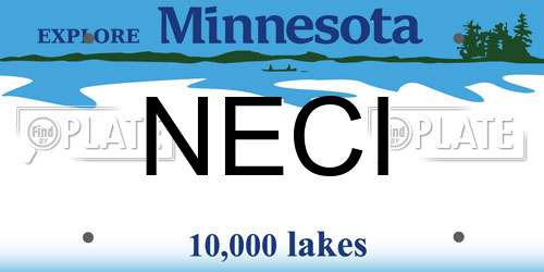 NECI Minnesota License Plate
