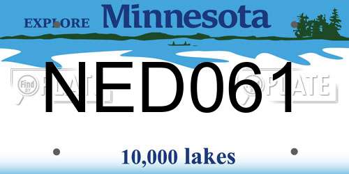 NED061 Minnesota License Plate
