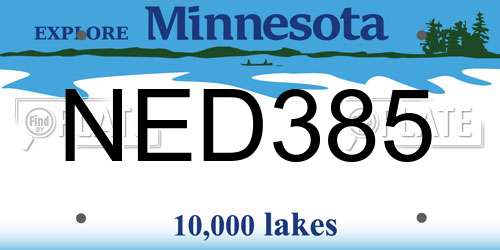 NED385 Minnesota License Plate