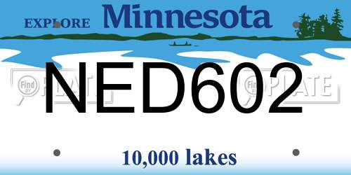 NED602 Minnesota License Plate