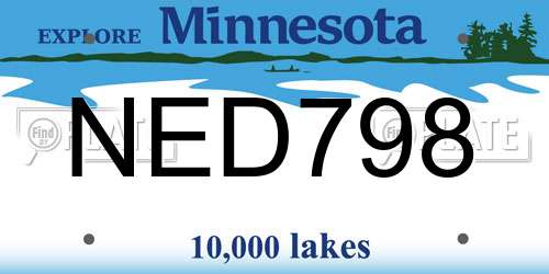 NED798 Minnesota License Plate