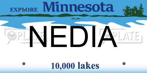 NEDIA Minnesota License Plate