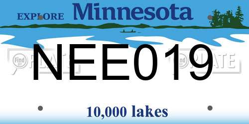 NEE019 Minnesota License Plate