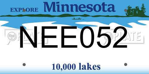 NEE052 Minnesota License Plate