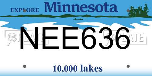 NEE636 Minnesota License Plate