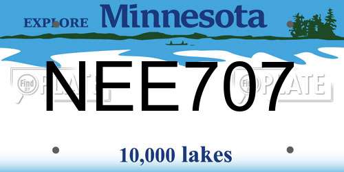 NEE707 Minnesota License Plate