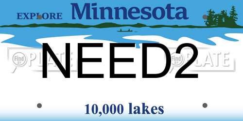 NEED2 Minnesota License Plate