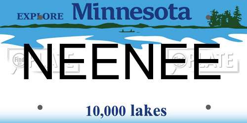 NEENEE Minnesota License Plate