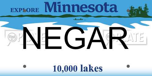 NEGAR Minnesota License Plate