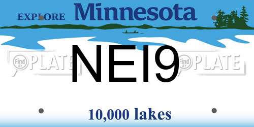NEI9 Minnesota License Plate