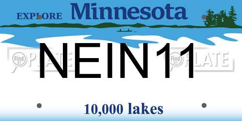 NEIN11 Minnesota License Plate