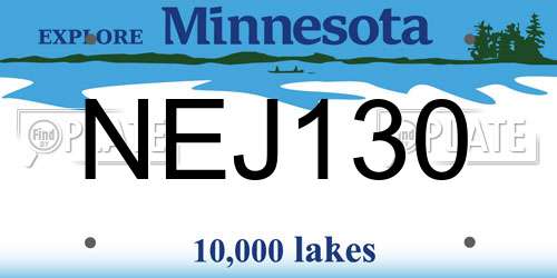 NEJ130 Minnesota License Plate
