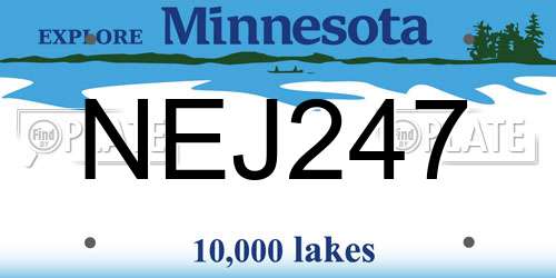NEJ247 Minnesota License Plate