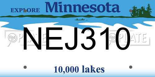 NEJ310 Minnesota License Plate