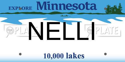 NELLI Minnesota License Plate