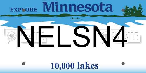 NELSN4 Minnesota License Plate