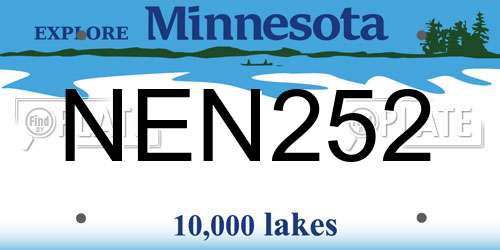 NEN252 Minnesota License Plate