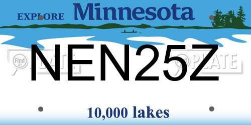 NEN25Z Minnesota License Plate