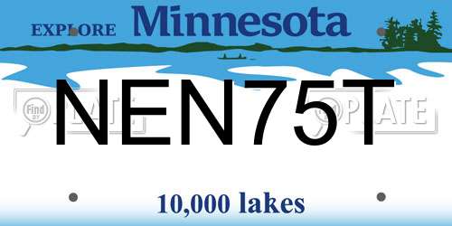 NEN75T Minnesota License Plate