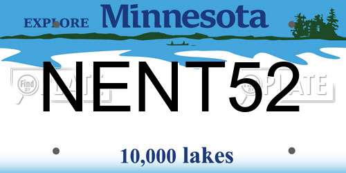 NENT52 Minnesota License Plate