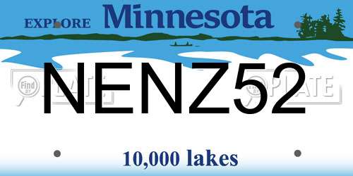 NENZ52 Minnesota License Plate