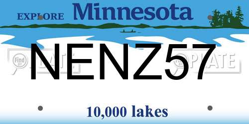 NENZ57 Minnesota License Plate