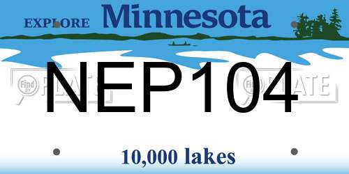 NEP104 Minnesota License Plate