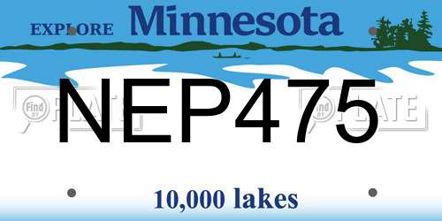 NEP475 Minnesota License Plate