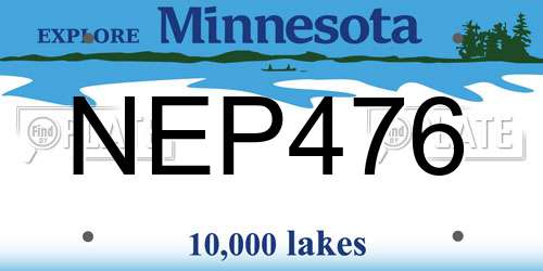 NEP476 Minnesota License Plate