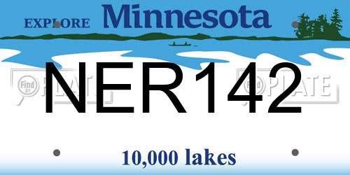 NER142 Minnesota License Plate
