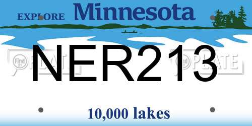 NER213 Minnesota License Plate