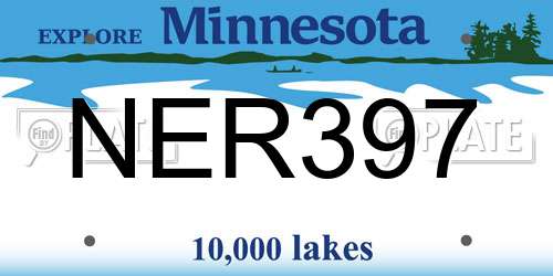 NER397 Minnesota License Plate