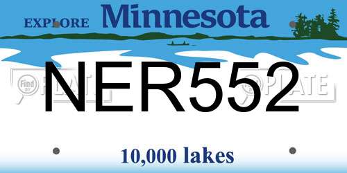 NER552 Minnesota License Plate