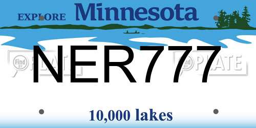 NER777 Minnesota License Plate