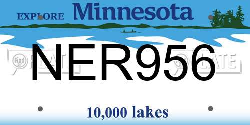 NER956 Minnesota License Plate