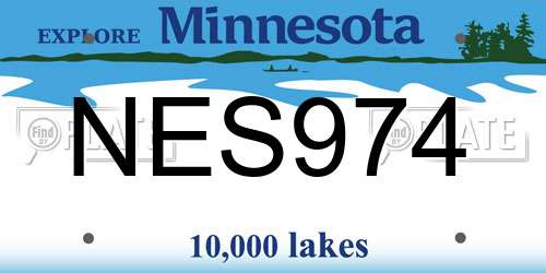 NES974 Minnesota License Plate