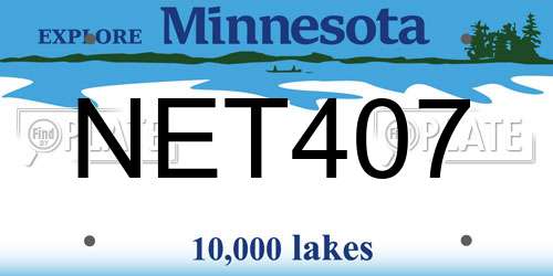 NET407 Minnesota License Plate