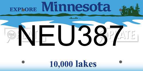 NEU387 Minnesota License Plate