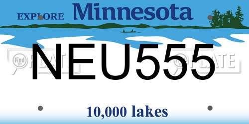NEU555 Minnesota License Plate