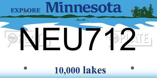 NEU712 Minnesota License Plate