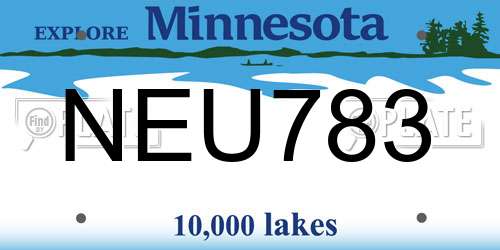 NEU783 Minnesota License Plate