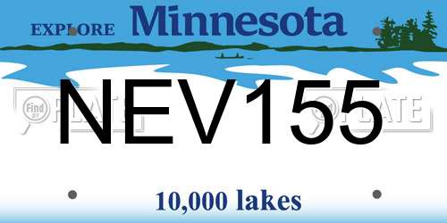 NEV155 Minnesota License Plate