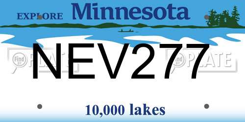 NEV277 Minnesota License Plate